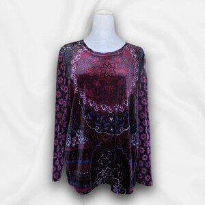 Coldwater Creek Luxurious Velour Top - PL - Cozycore, Cabincore, Boho